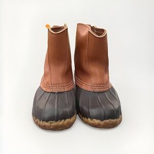 Mens LL Bean Maine Hunting Brown Leather Waterproof Boots Size 7-7.5
